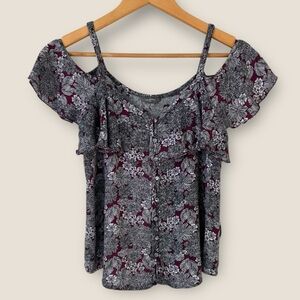 Denver Hayes Floral Cold Shoulder Top